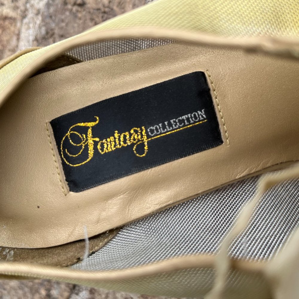 Fantasy Collection Women's Heels Gold Studded Lace Up Ballroom NWOB Size 8.5 - Picture 4 of 11